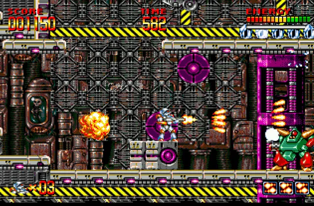 Играть онлайн в Mega Turrican Сега